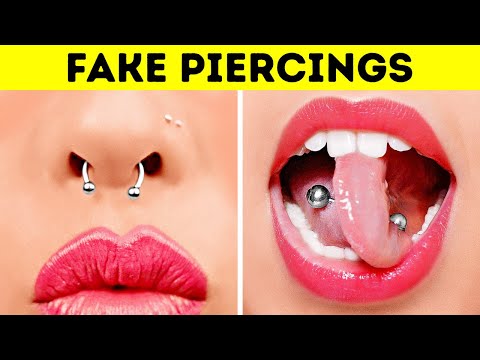 DIY Fake Piercings At Home || 28 Creative Girly DIYs and Hacks ...